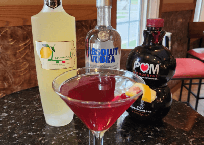 pomegranate martini with lemon