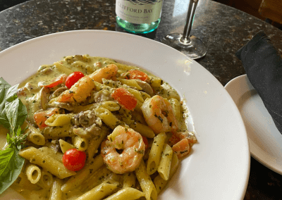 pesto and shrimp pasta